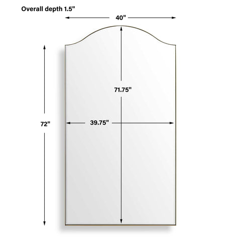 Contemporary Arch Accent Mirror with Brushed Frame Wall