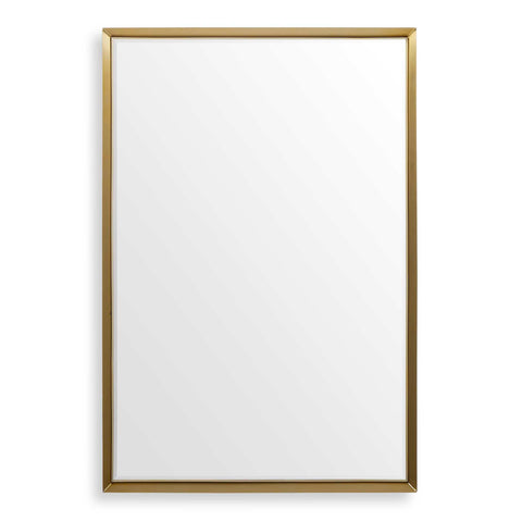 Contemporary Brass Accent Rectangle Wall Mirror for Entryway