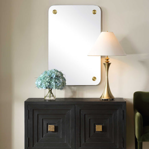 Contemporary Floating Rectangle Mirror for Entryway Living Room Wall