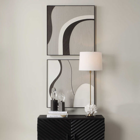 Uttermost Joel Modern Wall Panel in Matte Black for Contemporary Spaces - Set of 2