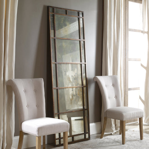 Geometric Antique Finished Decorative Mirror for Vintage Living Room