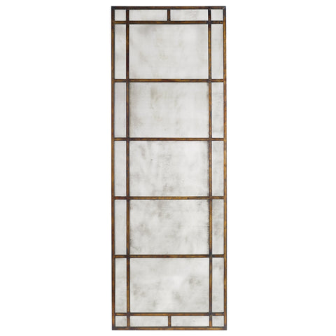 Geometric Antique Finished Decorative Mirror for Vintage Living Room