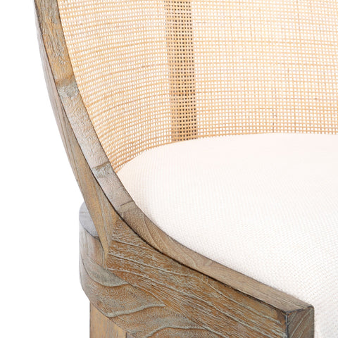 Artful Traditionalist Art Deco Hand Woven Barrel Accent Chair