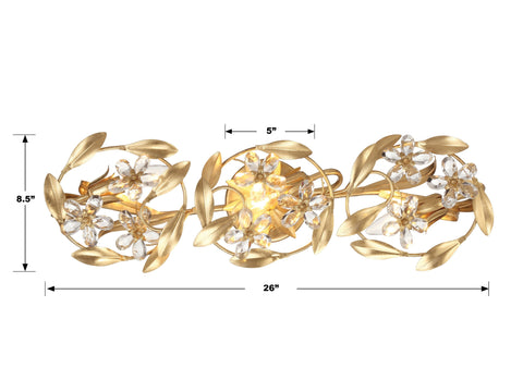 Marselle Elegant Vanity Light with Hand Cut Crystal Accents