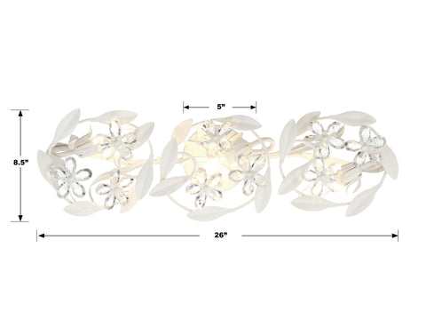 Marselle Elegant Vanity Light with Hand Cut Crystal Accents