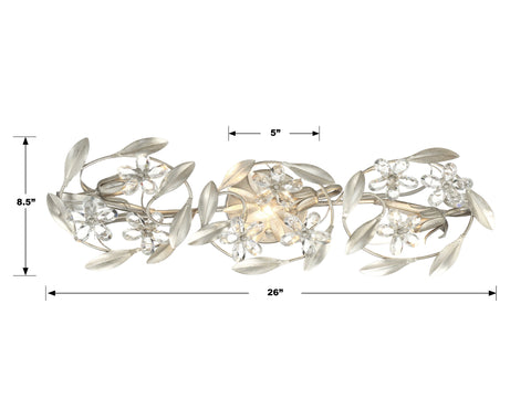 Marselle Elegant Vanity Light with Hand Cut Crystal Accents