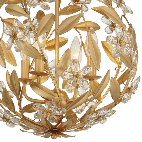 Marselle Elegant Candelabra Pendant Light with Crystals