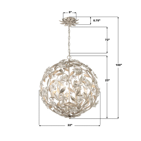 Marselle Elegant Handcrafted Pendant Light with Crystals