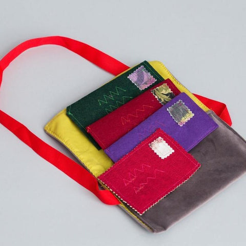 Color Block Embroidery Flap Crossbody