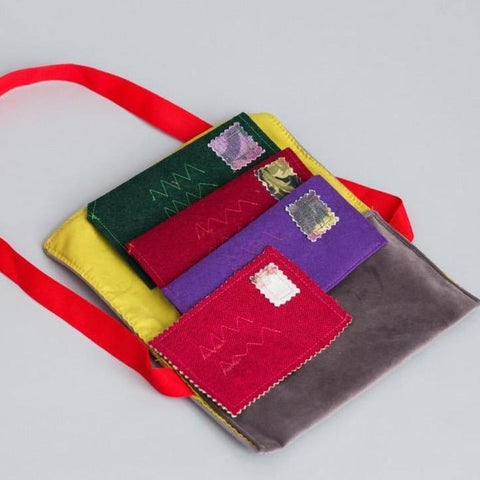 Color Block Embroidery Flap Crossbody