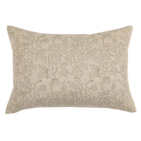 Filling Spaces Artful Traditionalist Organic Embroidery Lumbar Pillow - 18 x 18 - 20 x 20 - 22 x 22 - 24 x 24 - 26X 26 - 14 x 20 - 14 x 40 - 18 x 40 - 16 x 50