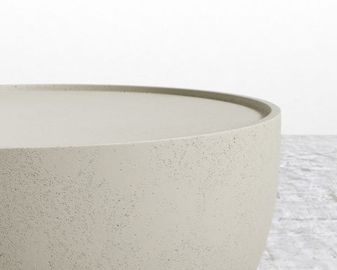 Maria Timeless Minimalist Drum Center Table in Solid Beige