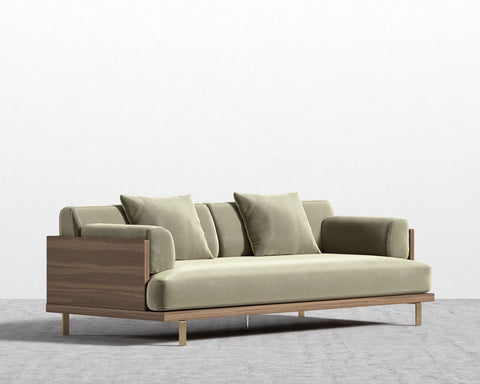 Maria Modern Velvet Standard Sofa with Tapered Legs