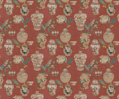 Artisan Floral Fabric with Abstract Design - 141cm