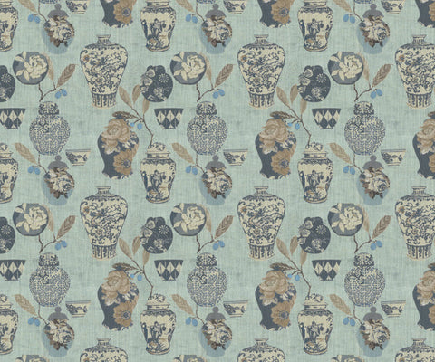 Artisan Floral Fabric with Abstract Design - 141cm