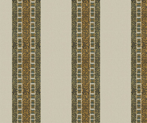 Geometric Linen Fabric with Embroidery - 152cm