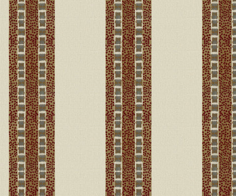 Geometric Linen Fabric with Embroidery - 152cm