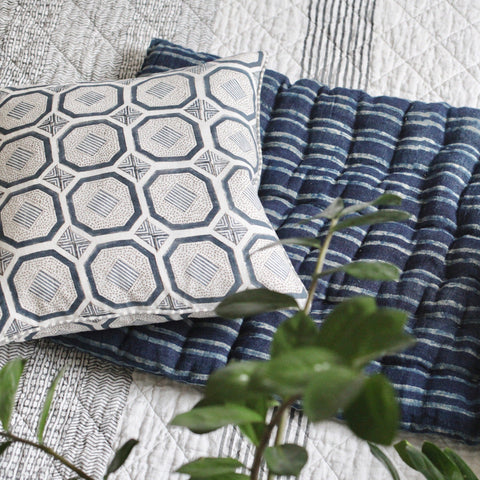 Filling Spaces Artful Traditionalist Hand Block Print Accent Throw Pillow - 18 x 18 - 20 x 20 - 22 x 22 - 24 x 24 - 26X 26 - 14 x 20 - 14 x 40 - 18 x 40 - 16 x 50