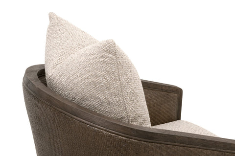 Timeless Minimalist Organic Barrel Armchair with Reversible Cushions