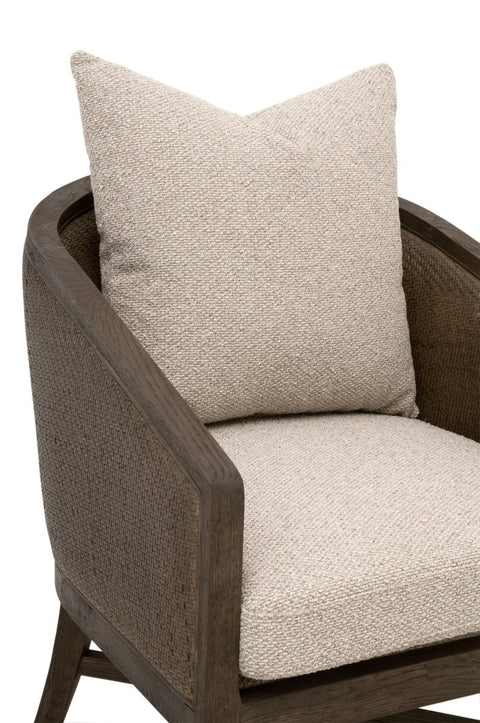 Timeless Minimalist Organic Barrel Armchair with Reversible Cushions