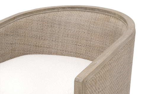 Timeless Minimalist Club Lounge Chair with Barrel Back Upholstered