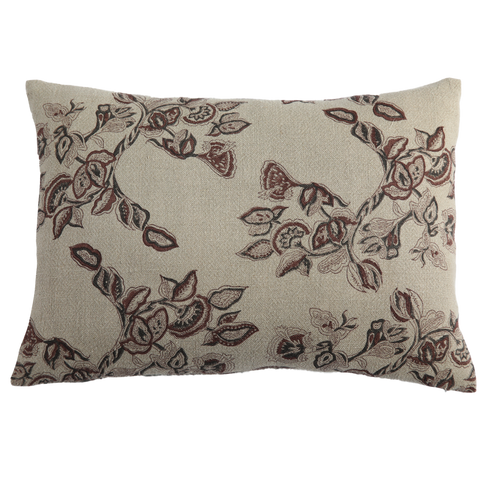 Filling Spaces Artful Traditionalist Bohemian Embroidery Lumbar Pillow - 18 x 18 - 20 x 20 - 22 x 22 - 24 x 24 - 26X 26 - 14 x 20 - 14 x 40 - 18 x 40 - 16 x 50