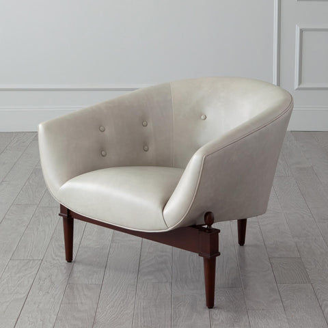 Artful Traditionalist Mid Century Barrel Accent Chair