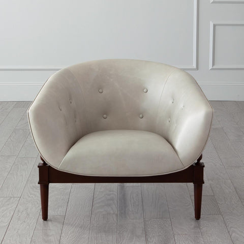 Artful Traditionalist Mid Century Barrel Accent Chair