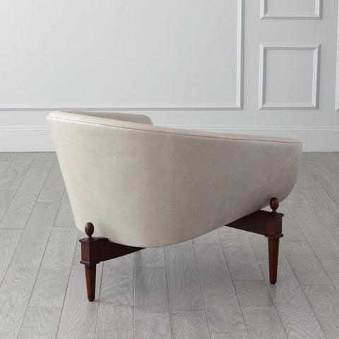 Artful Traditionalist Mid Century Barrel Accent Chair