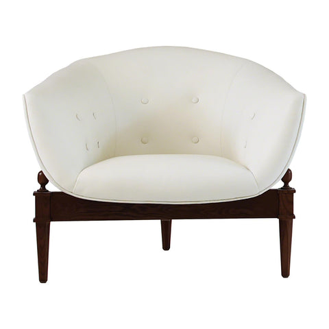 Artful Traditionalist Mid Century Barrel Accent Chair