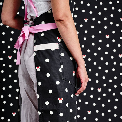 Bib Polka Dot Apron with Adjustable Crossback Pockets