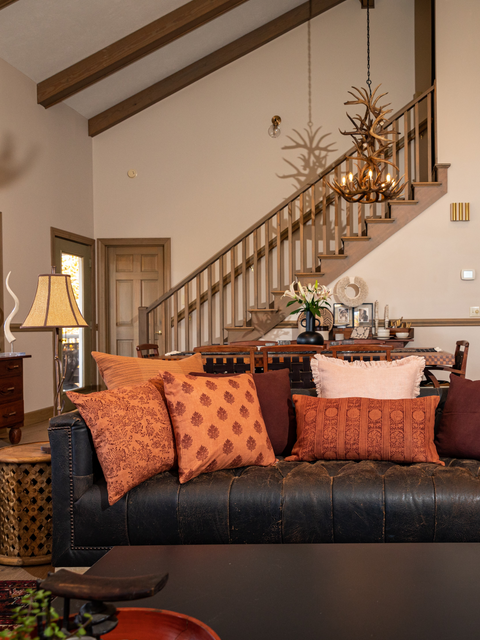 Powered by People Artful Traditionalist Bohemian Floral Graphic Linen Pillow Cover - 20 x 20