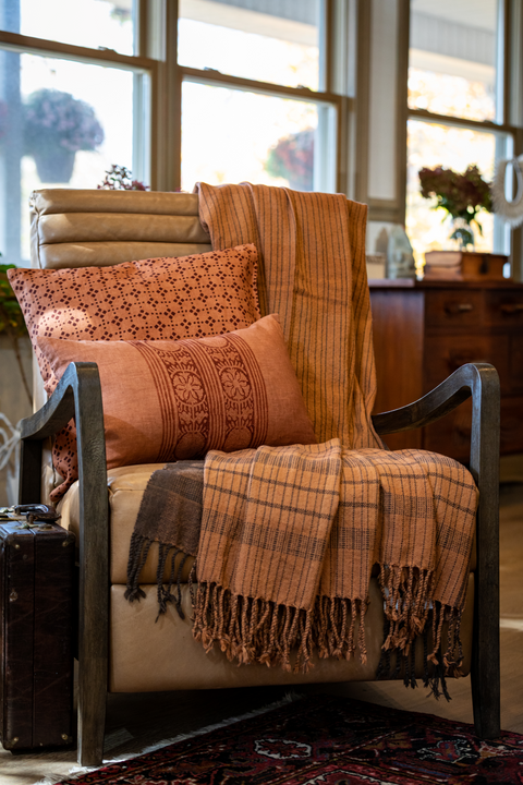 Powered by People Classic Bohemian Handcrafted Linen Symbol Pillow Cover - 20 x 20