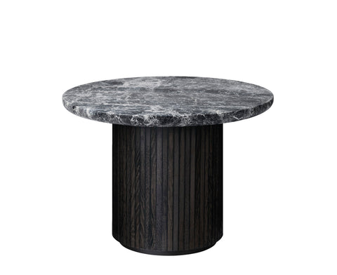 Artful Traditionalist Round Marble Coffee Table with Beveled Edge