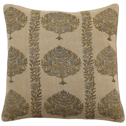 Filling Spaces Artful Traditionalist Bohemian Hand Block Print Accent Pillow - 22 x 22