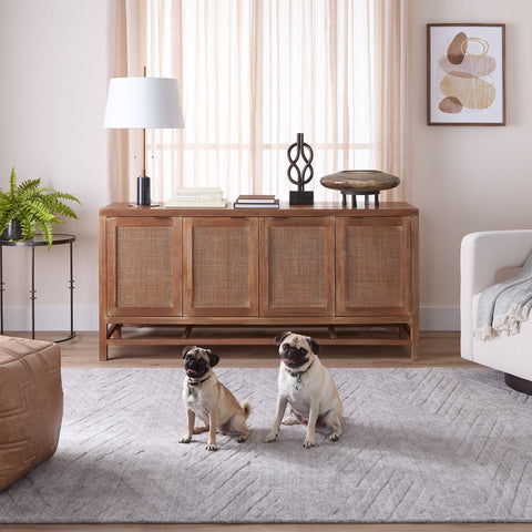 Minimalist Chevron Area Rug in Light Gray - Rectangle