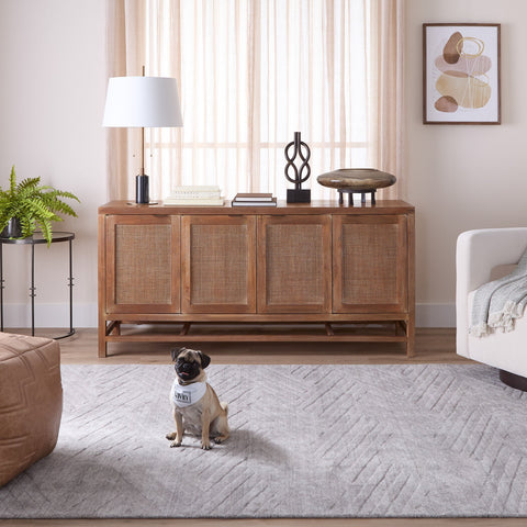 Minimalist Chevron Area Rug in Light Gray - Rectangle