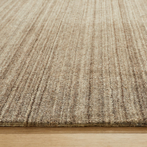 Contemporary Handmade Stripe Area Rug in Brown - Rectangle