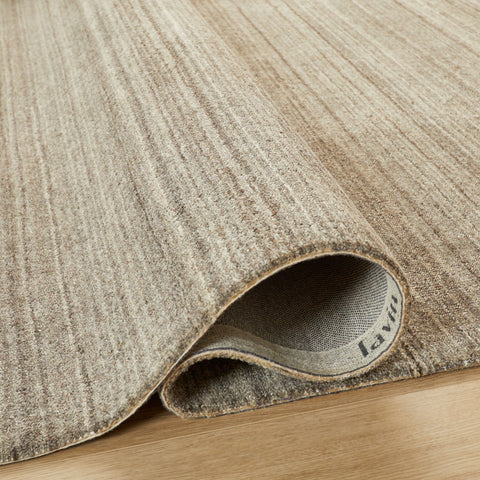Contemporary Handmade Stripe Area Rug in Brown - Rectangle