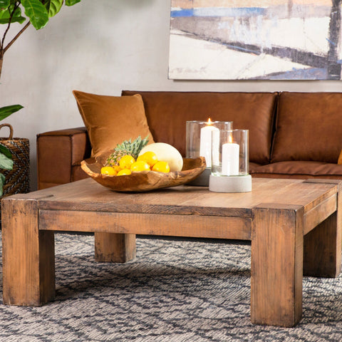 Lasena Natural Teak Wood Hand Carved Table Top Decor Bowl