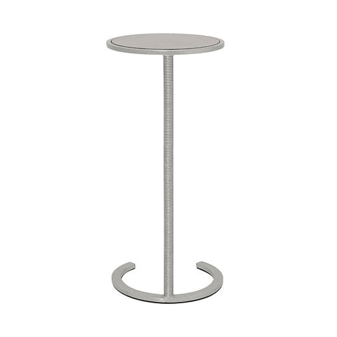 Worlds Away Modern Round Drink Table with Mirror Accent Table