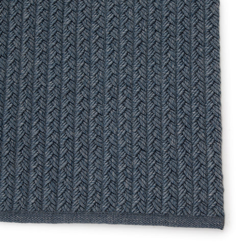 Scandinavian Braided Runner in Soft Blue - Rectangle