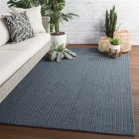 Scandinavian Braided Runner in Soft Blue - Rectangle