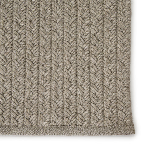 Scandinavian Braided Runner in Light Gray - Rectangle