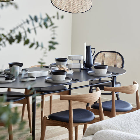 Decorated Minimalist Matte Solid Stoneware Plate Set