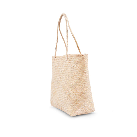 Beach Geometric Handmade Rattan Open Top Tote
