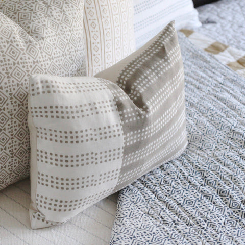 Filling Spaces Artful Traditionalist Hand Block Print Accent Throw Pillow - 18 x 18 - 20 x 20 - 22 x 22 - 24 x 24 - 26X 26 - 14 x 20 - 14 x 40 - 18 x 40 - 16 x 50