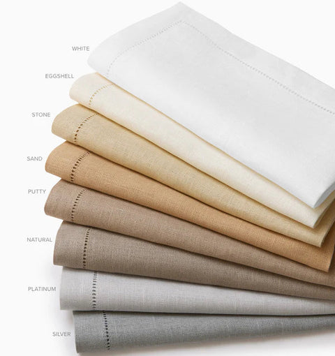 Sferra Tabletop Essentials Traditional Hemstitch Linen Napkin Sets - Set of 4