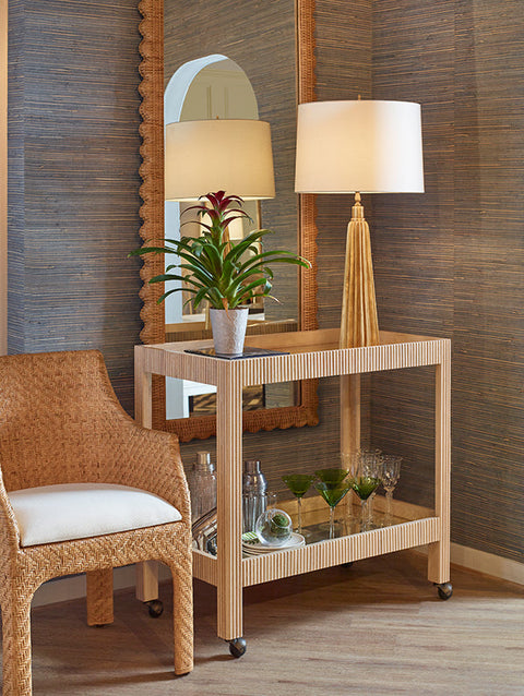 Accent Elegant Gold Leaf Column Table Lamp