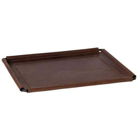 Modern Handmade Lipped Leather Serving Tray